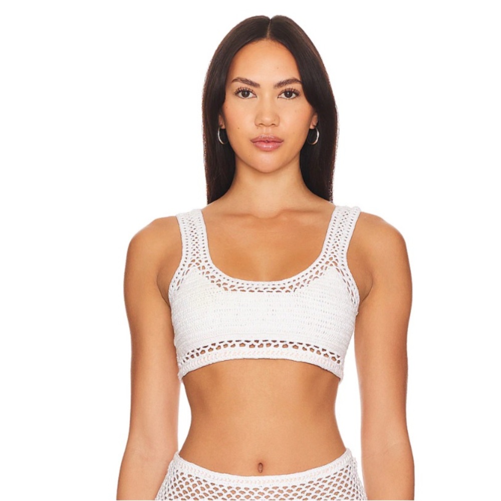 Beach Riot White Crochet Bralette